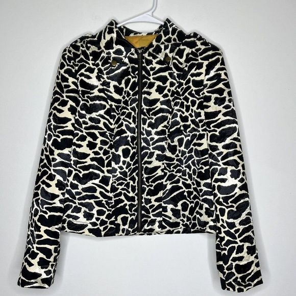 Peck & Peck‎ Jacket Full Zip Blazer Long Sleeve Animal Print Lined Size 8 - Picture 1 of 10
